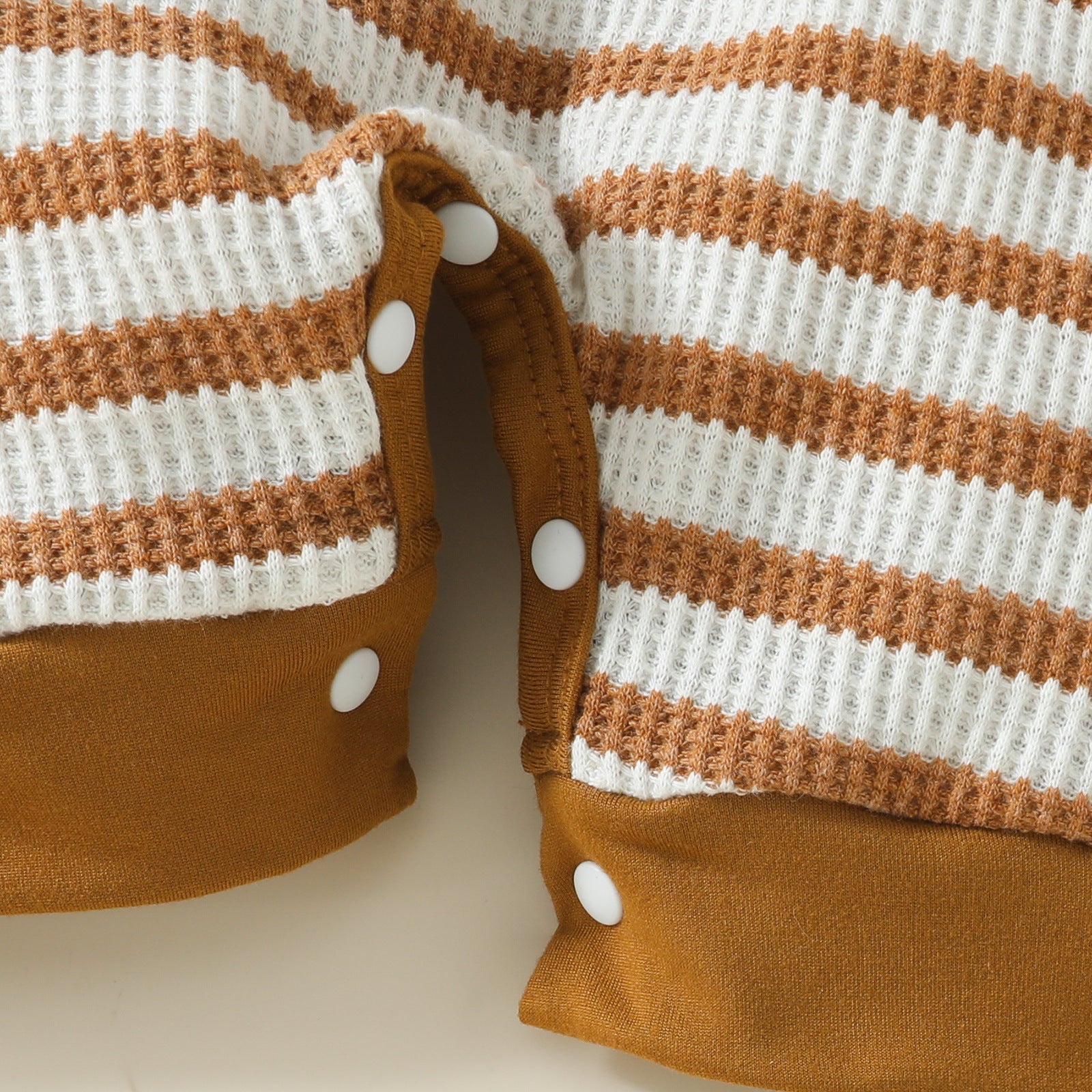 Stylish Comfort for Your Little One: Baby Boy Fashion Waffle Strip Short Sleeve Rompers